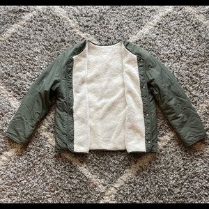 Uniqlo Women’s Reversible Sherpa (Faux) Olive Jacket